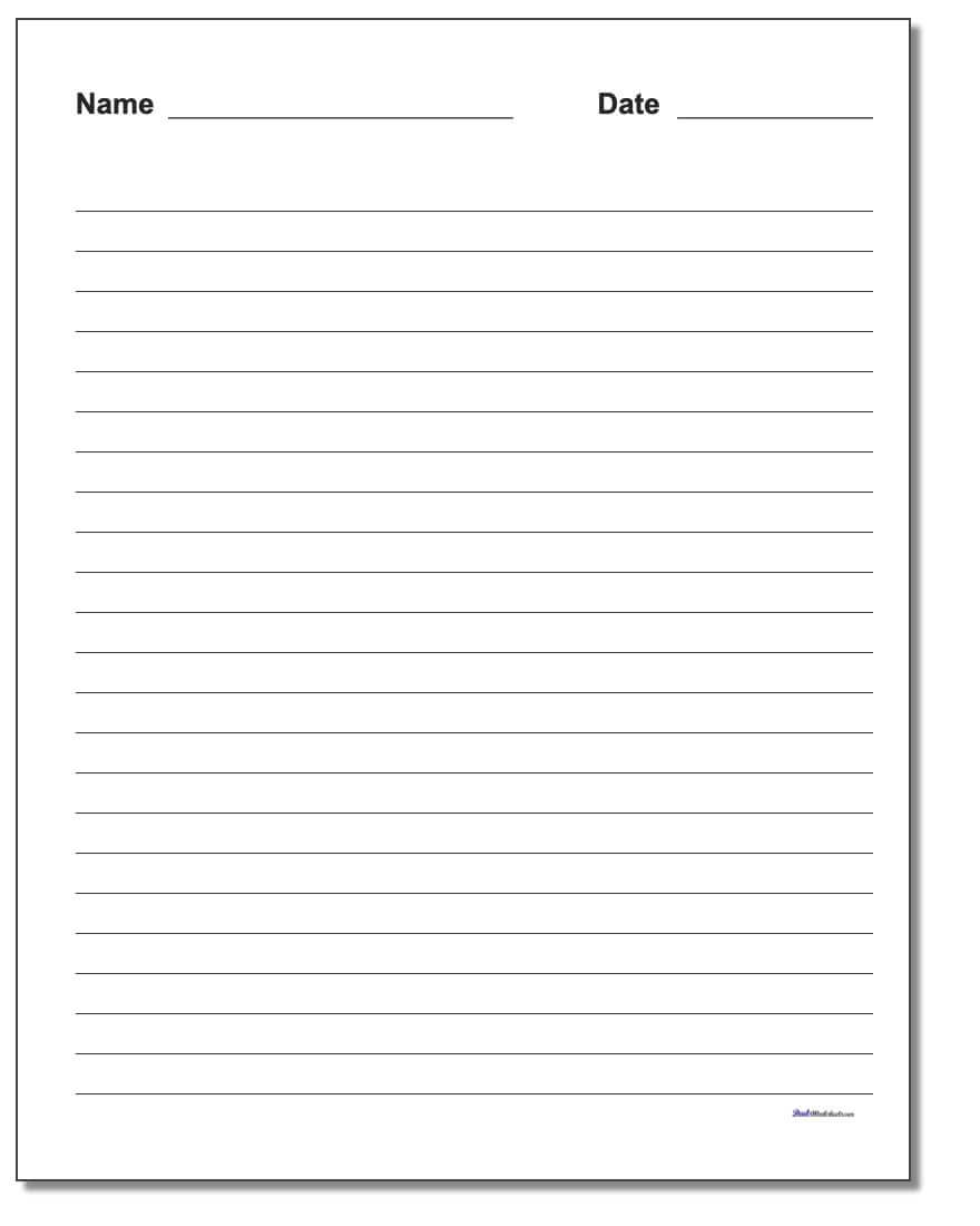 Handwriting Paper Within Blank Four Square Writing Template