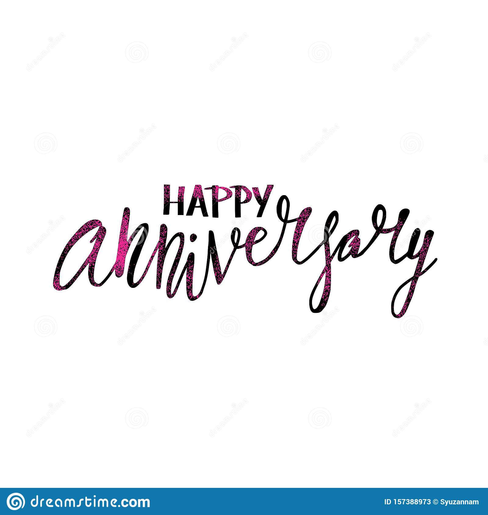 Happy Anniversary Text. Vector Word With Decor Stock Vector In Anniversary Card Template Word