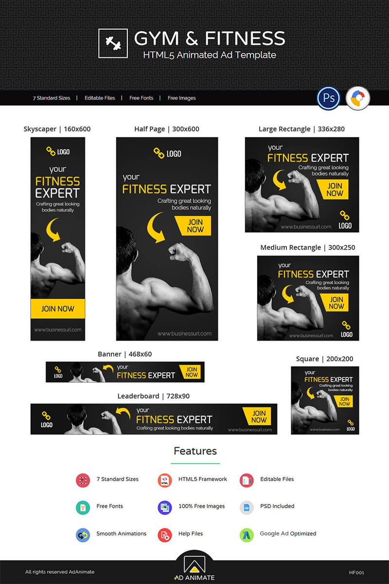 Health & Fitness | Fitness Expert Animated Banner Inside Animated Banner Templates