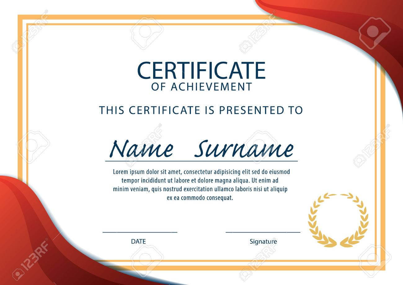 Horizontal Certificate Template,diploma,a4 Size ,vector With Regard To Certificate Template Size
