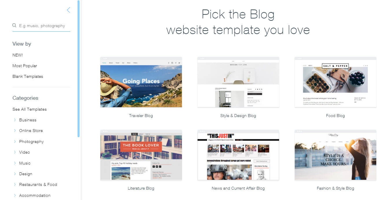How To Build A Blog With Wix For Blank Food Web Template