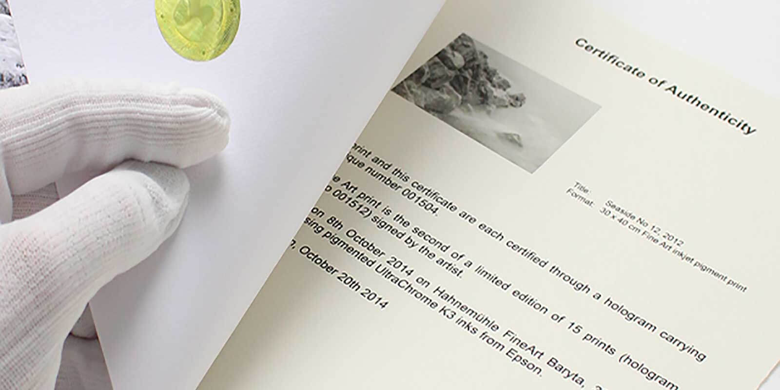 How To Create A Certificate Of Authenticity – Finerworks With Regard To Certificate Of Authenticity Photography Template