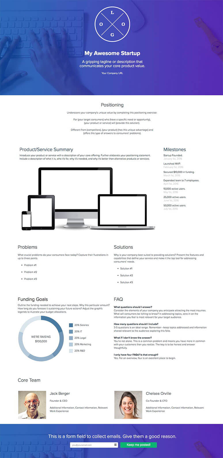 How To Create A Company One Pager (With Examples) | Xtensio With Regard To Business One Sheet Template
