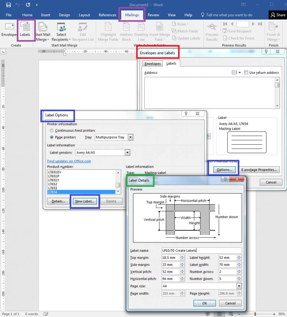 How To – How To Create Your Own Label Templates In Word Regarding 5 Tab Label Template