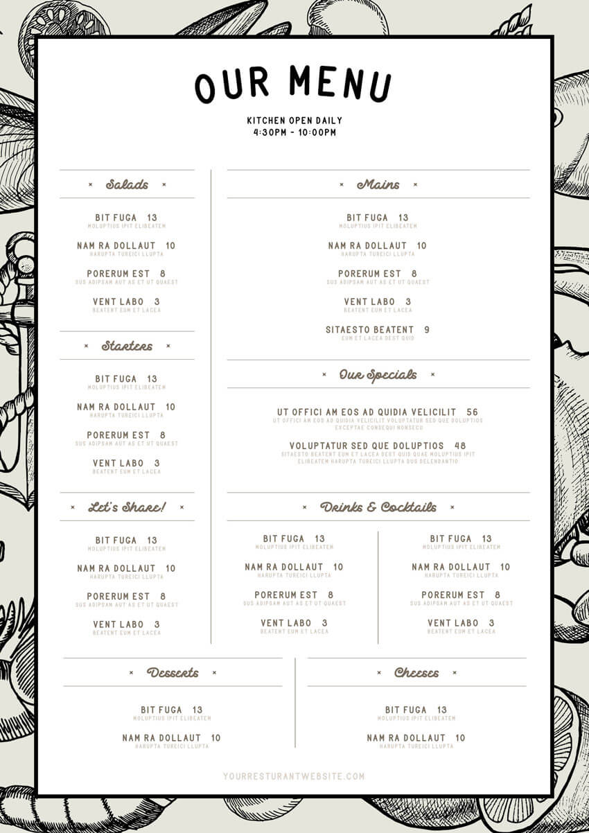 How To Make A Restaurant Menu Template In Indesign for Adobe Illustrator Menu Template How To Make A Restaurant Menu Template In Indesign For Adobe Illustrator Menu Template