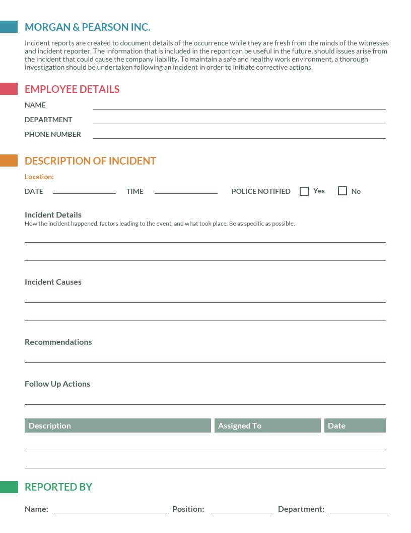 How To Write An Effective Incident Report [Examples + Inside Annual Health And Safety Report Template