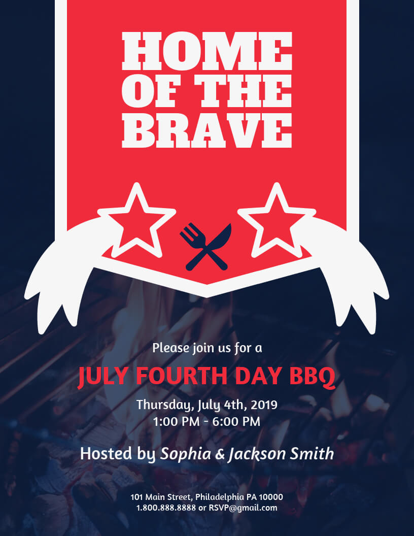 Independence Day Bbq Event Flyer Template Pertaining To Bbq Fundraiser Flyer Template