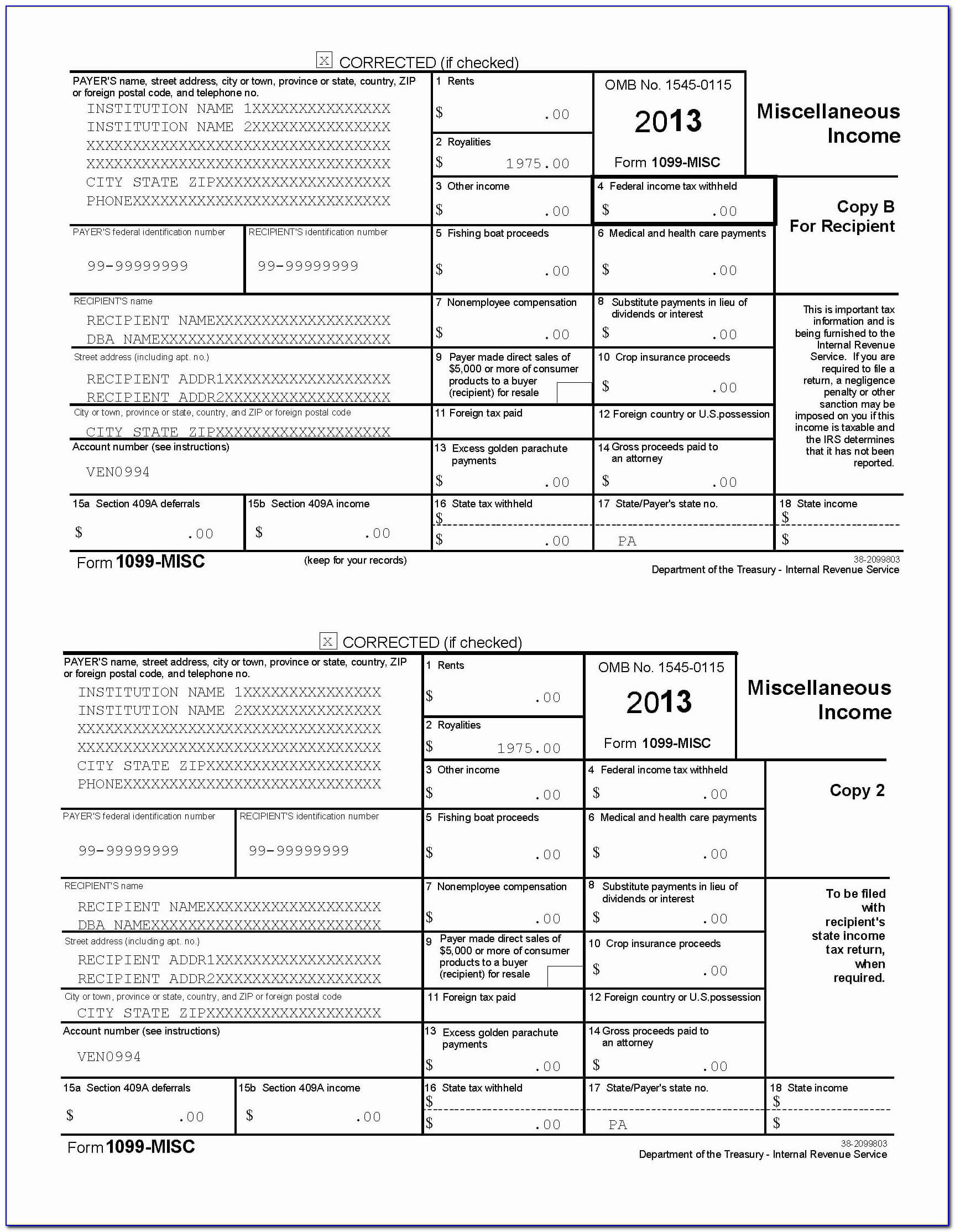 Irs 1099 Misc Template Best Of 1099 Misc Template For For 1099 Template 2016