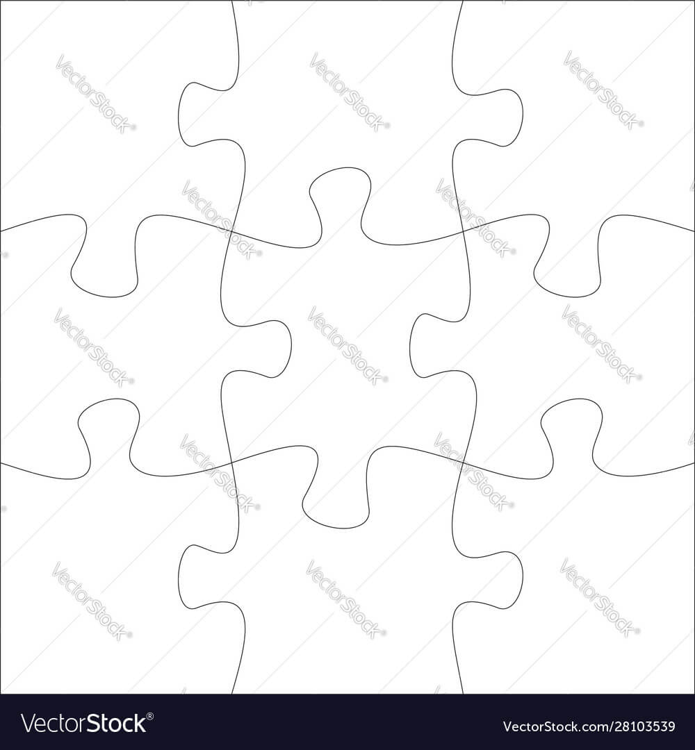 Jigsaw Pieces Template Nine Jigsaw Puzzle Parts For Blank Jigsaw Piece Template