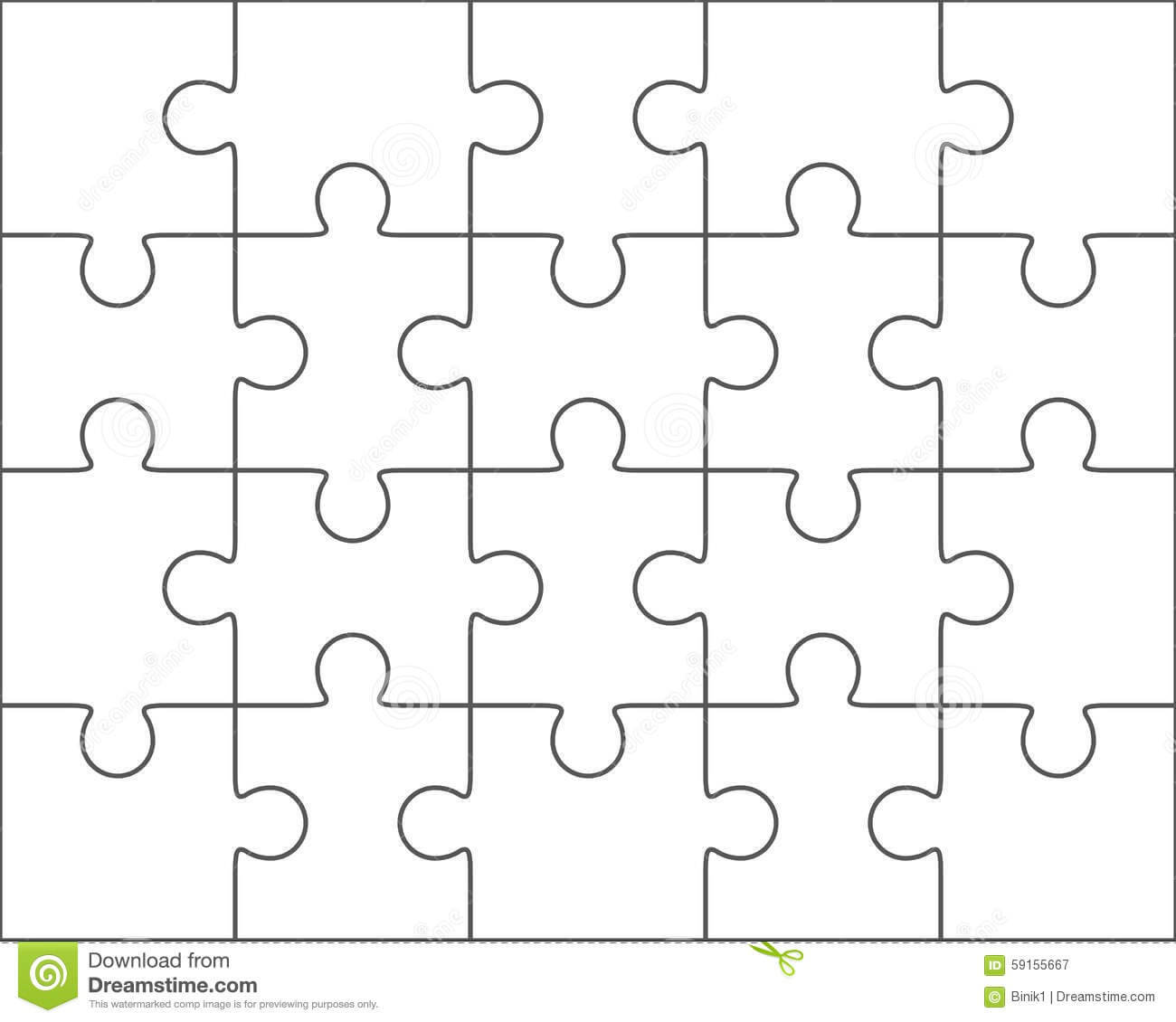 Jigsaw Puzzle Blank Template 4X5, Twenty Pieces Stock inside Blank Jigsaw Piece Template Jigsaw Puzzle Blank Template 4X5, Twenty Pieces Stock Inside Blank Jigsaw Piece Template