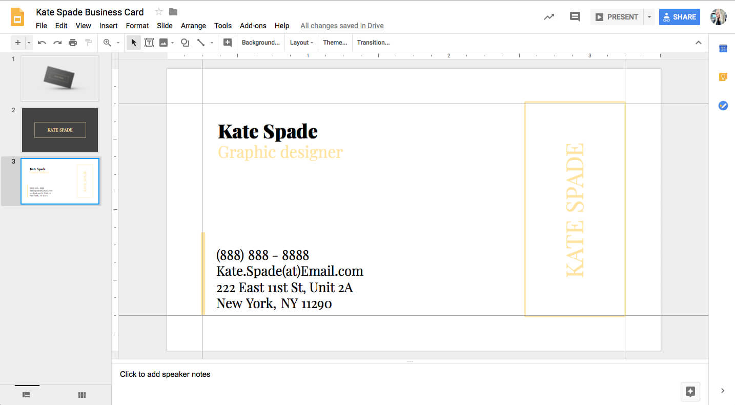 Kate Spade Business Card Template For Google Docs – Stand Pertaining To Business Card Template For Google Docs