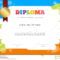 Kids Diploma Or Certificate Template With Hand Drawing With Children's Certificate Template