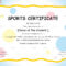 Kids Sports Participation Certificate Template Throughout Athletic Certificate Template