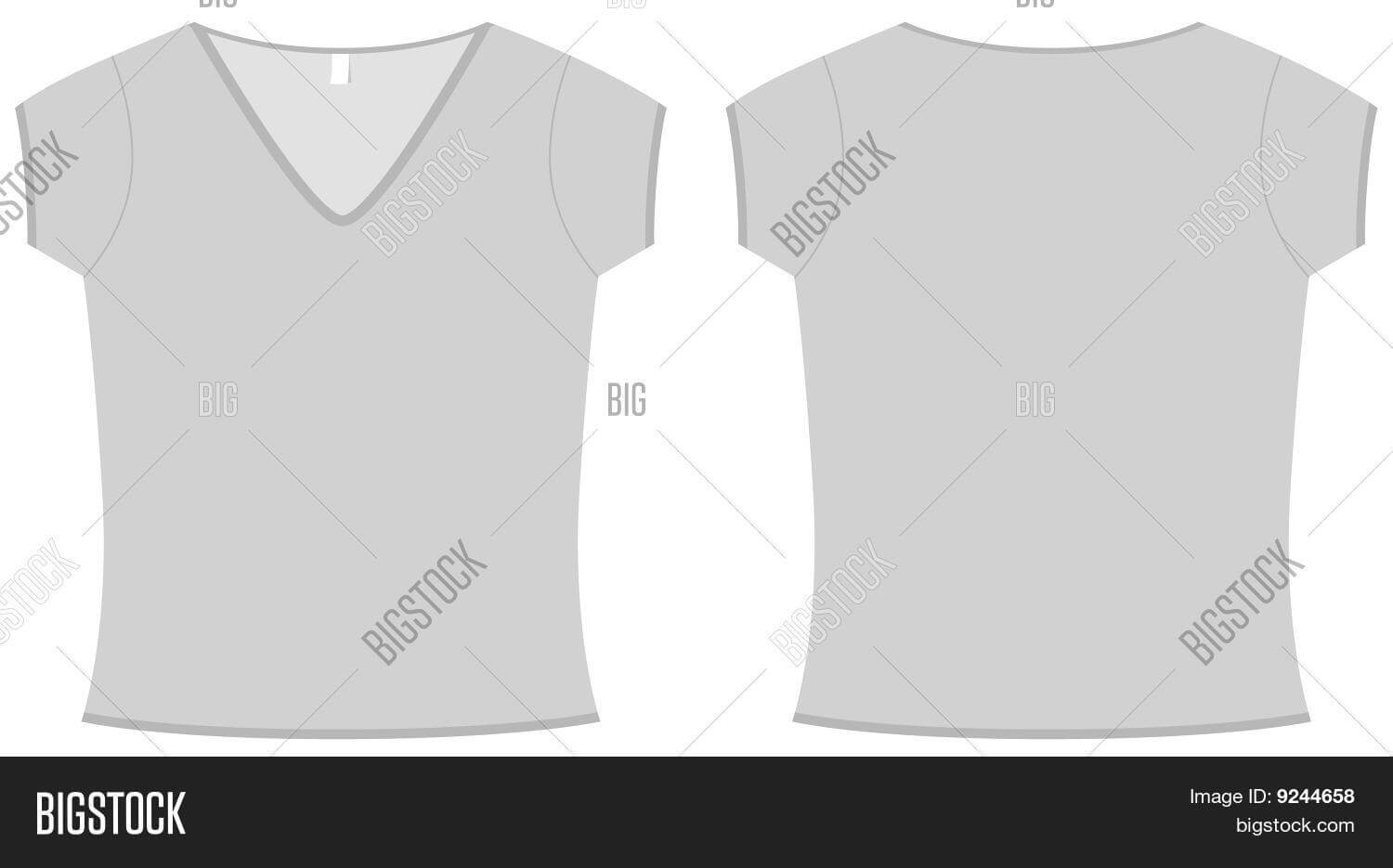 Ladies V Neck T Shirt Vector & Photo (Free Trial) | Bigstock With Regard To Blank V Neck T Shirt Template