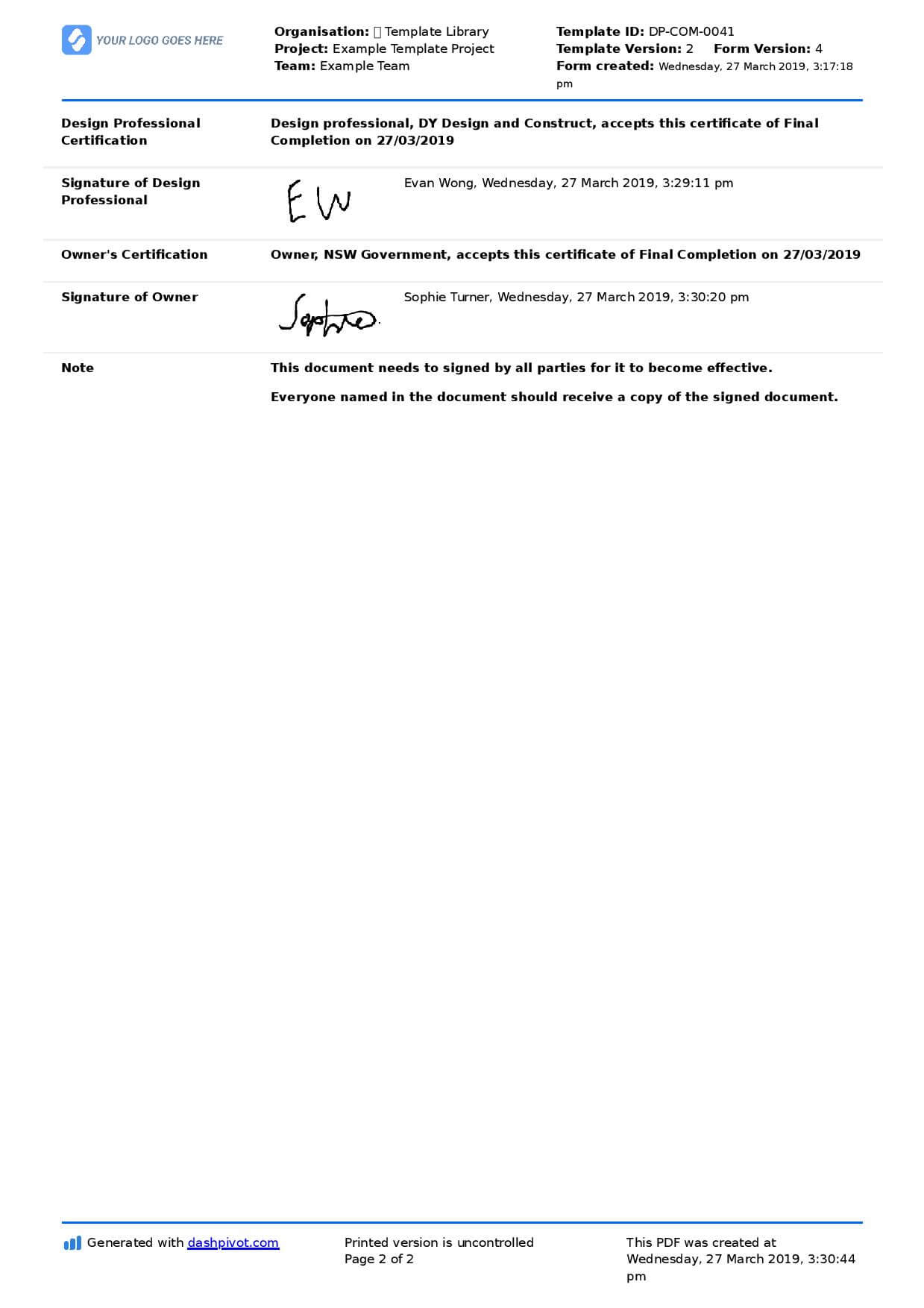 Letter Of Completion Of Work Sample (Use Or Copy For Yourself) Within Certificate Of Completion Template Construction