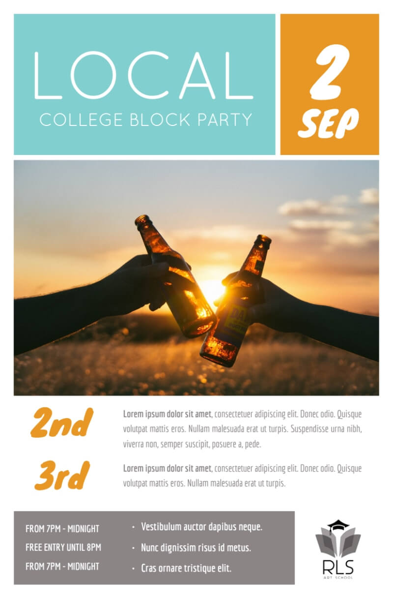 Local College Block Party Flyer Template Pertaining To Block Party Template Flyer
