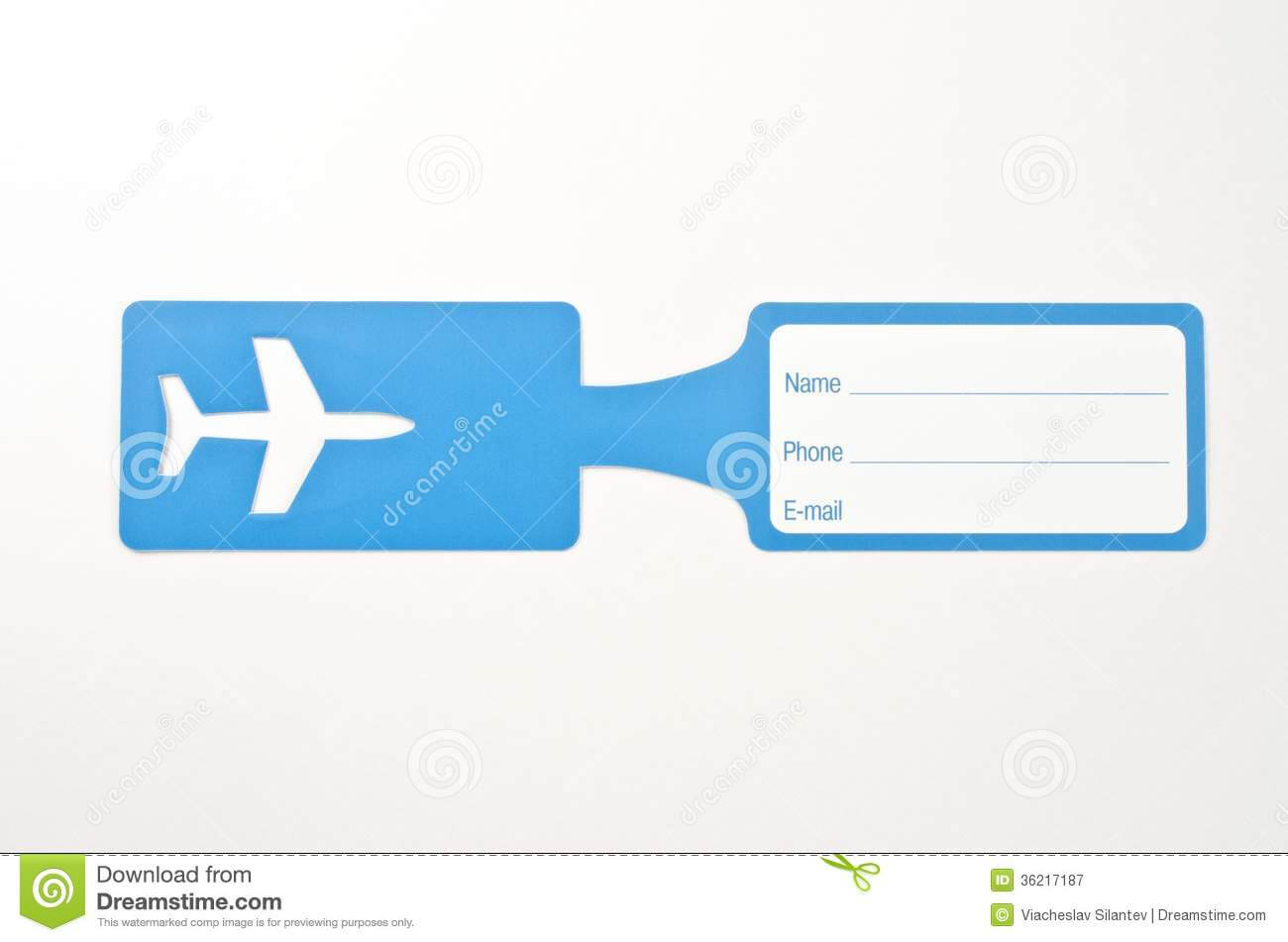 Luggage Tag Stock Image. Image Of Frame, Label, Card – 36217187 In Blank Luggage Tag Template