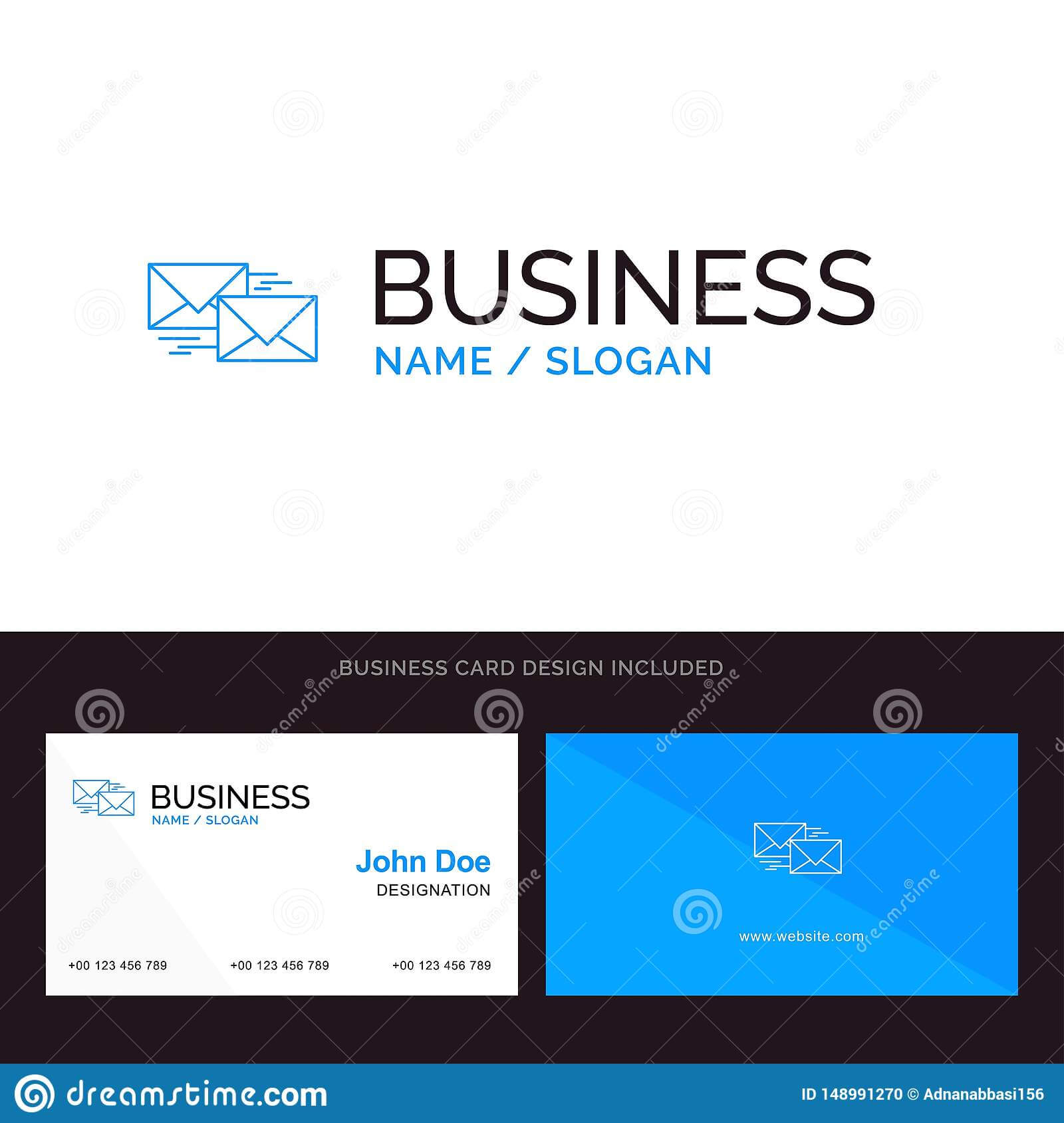 Mail, Reply, Forward, Business, Correspondence, Letter Blue Inside Business Reply Mail Template