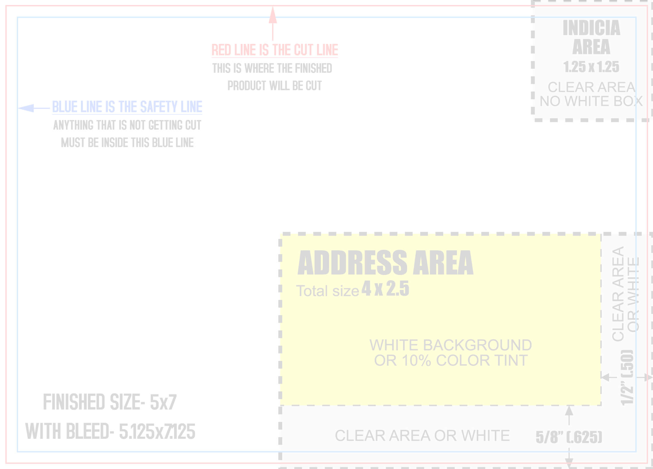 Mailing Print Templates | 4"x9" Mailing Template With Regard To Back Of Postcard Template Photoshop
