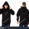 Man Template Mens Black Hoodie Sweatshirt Stock Photo (Edit Regarding Blank Black Hoodie Template