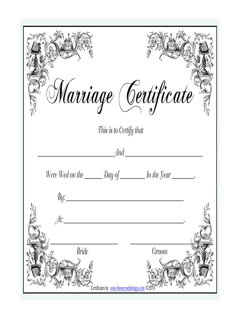 Marriage Certificate – Fill Online, Printable, Fillable With Certificate Of Marriage Template