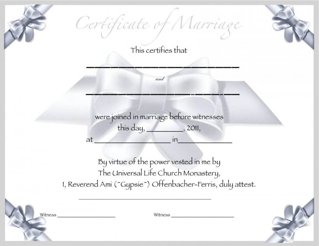 Marriage Certificate Template Beautiful Antique 19Th Century For Blank Marriage Certificate Template