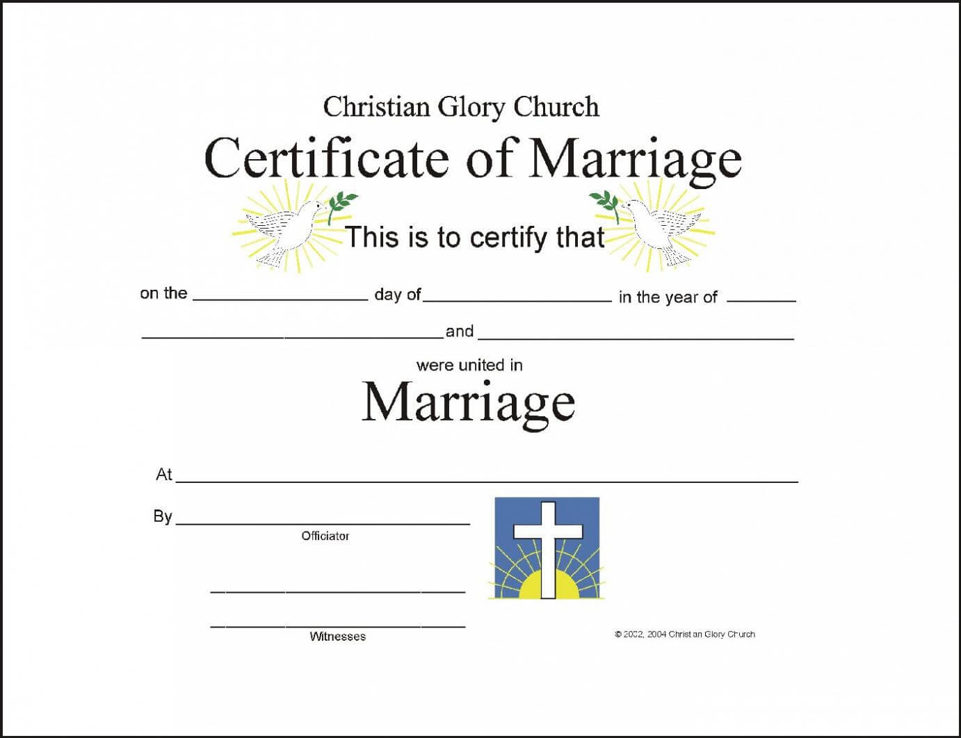 Marriage Certificate Template – Certificate Templates Intended For Blank Marriage Certificate Template