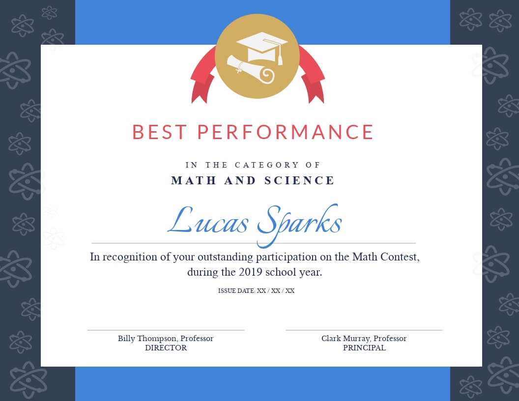 Math Contest – Certificate Template – Visme With Best Performance Certificate Template