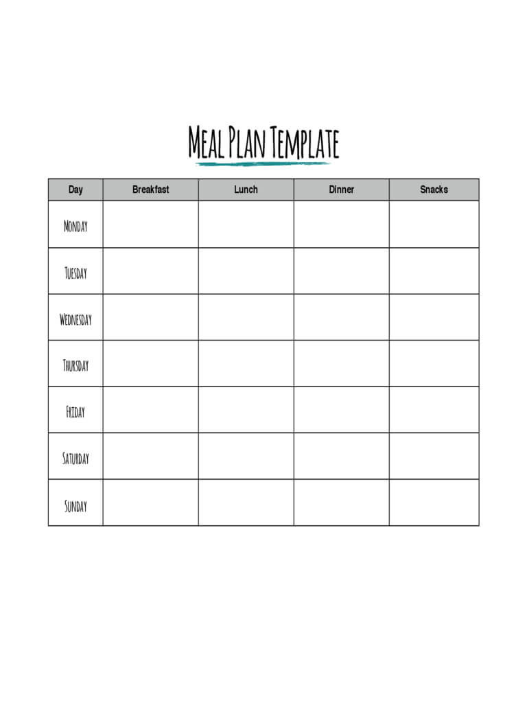 Meal Planner Template – 7 Free Templates In Pdf, Word, Excel Within 7 Day Menu Planner Template