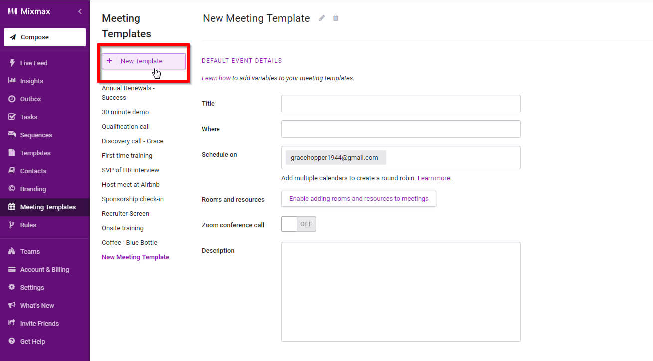 Meeting Templates Overview – Mixmax Help Center Throughout Blank Meeting Agenda Template