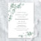 Memorial Service Invitation Templates Eucalyptus Greenery Intended For Celebrate It Templates Place Cards