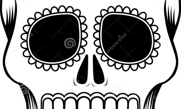 Mexican Sugar Skull Template Stock Vector - Illustration Of regarding Blank Sugar Skull Template