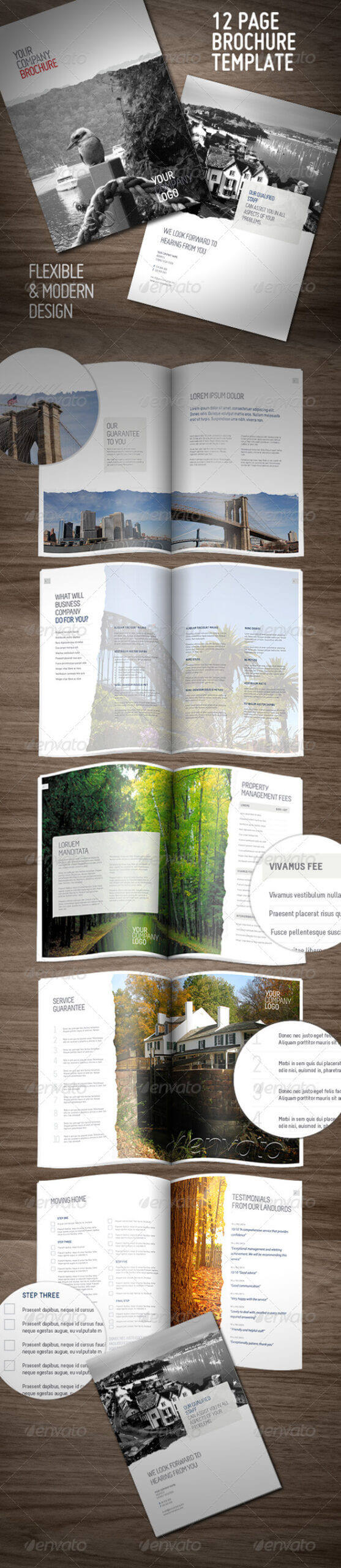 Minimalist Corporate Brochure Templates From Graphicriver Regarding 12 Page Brochure Template