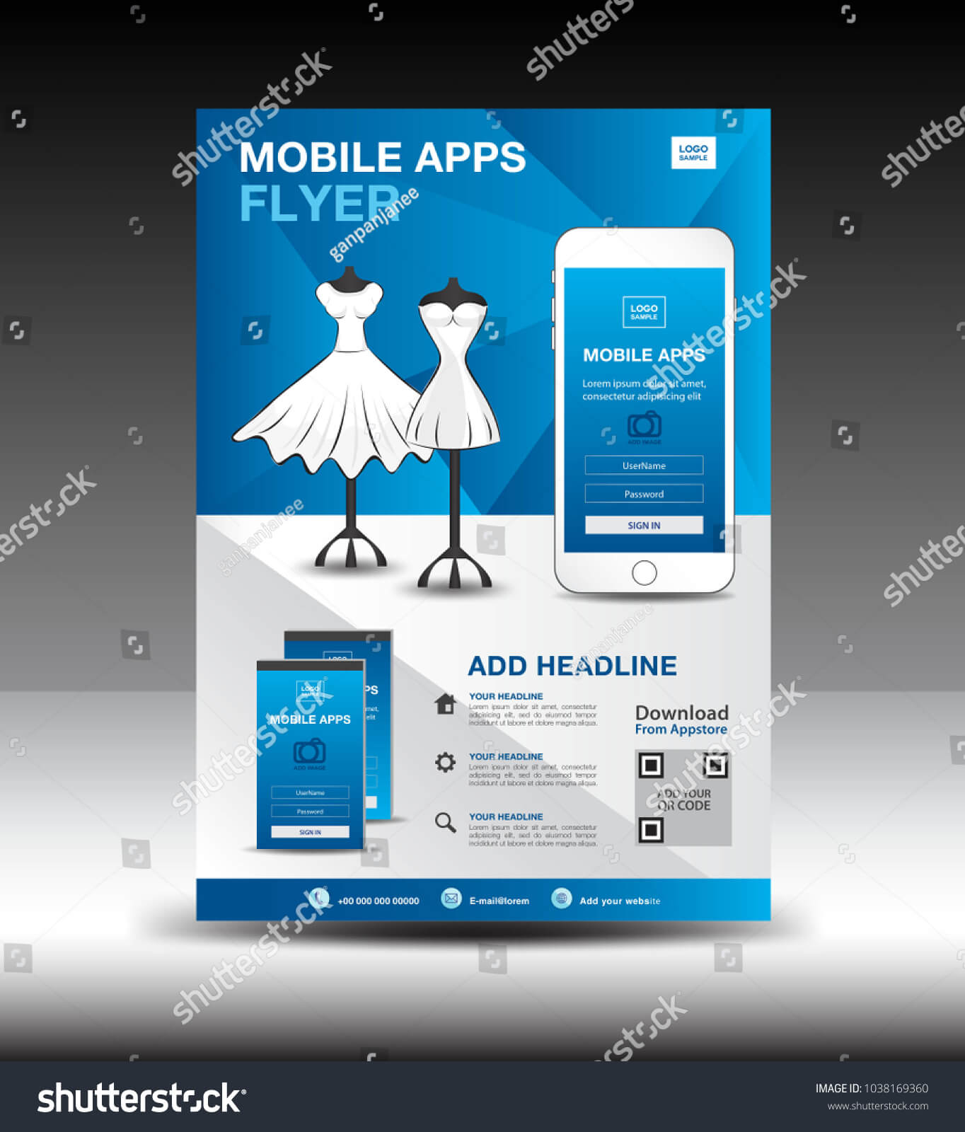 Mobile Apps Flyer Template Boutique Shop Stock Vector With Regard To Boutique Flyer Template Free