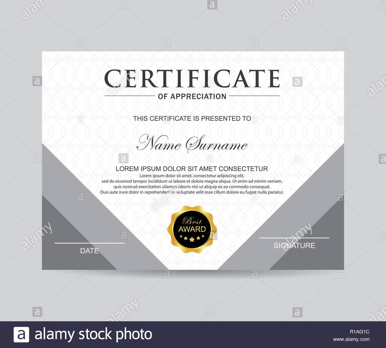 Modern Certificate Template And Background Stock Photo Intended For Borderless Certificate Templates