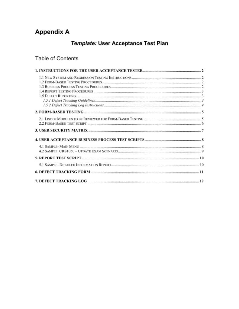 Moe Uat Template Within Acceptance Test Report Template
