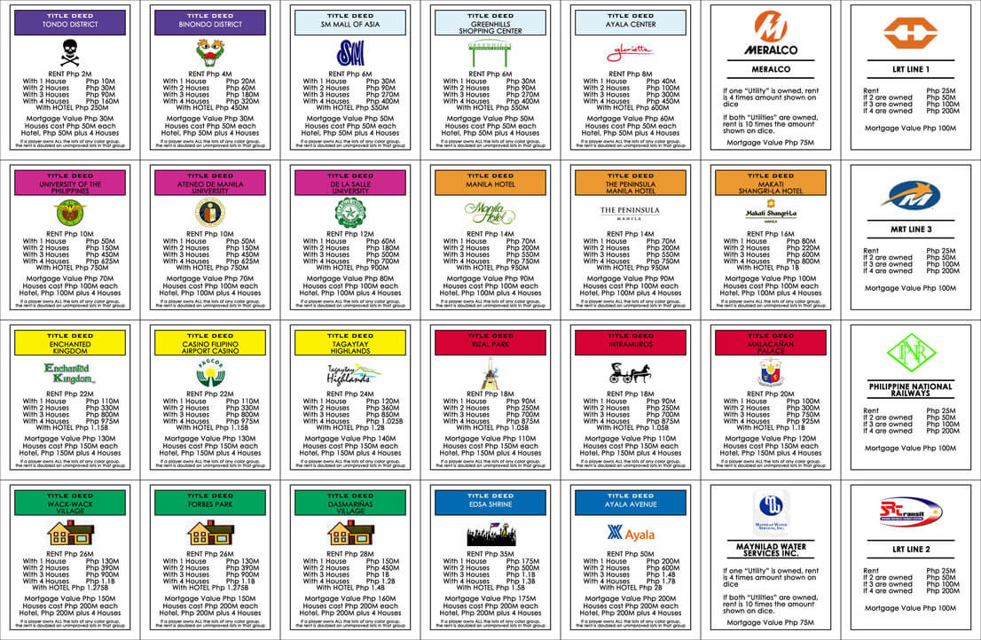 Monopoly Property Cards Template ] – Monopoly Property Cards Within Chance Card Template