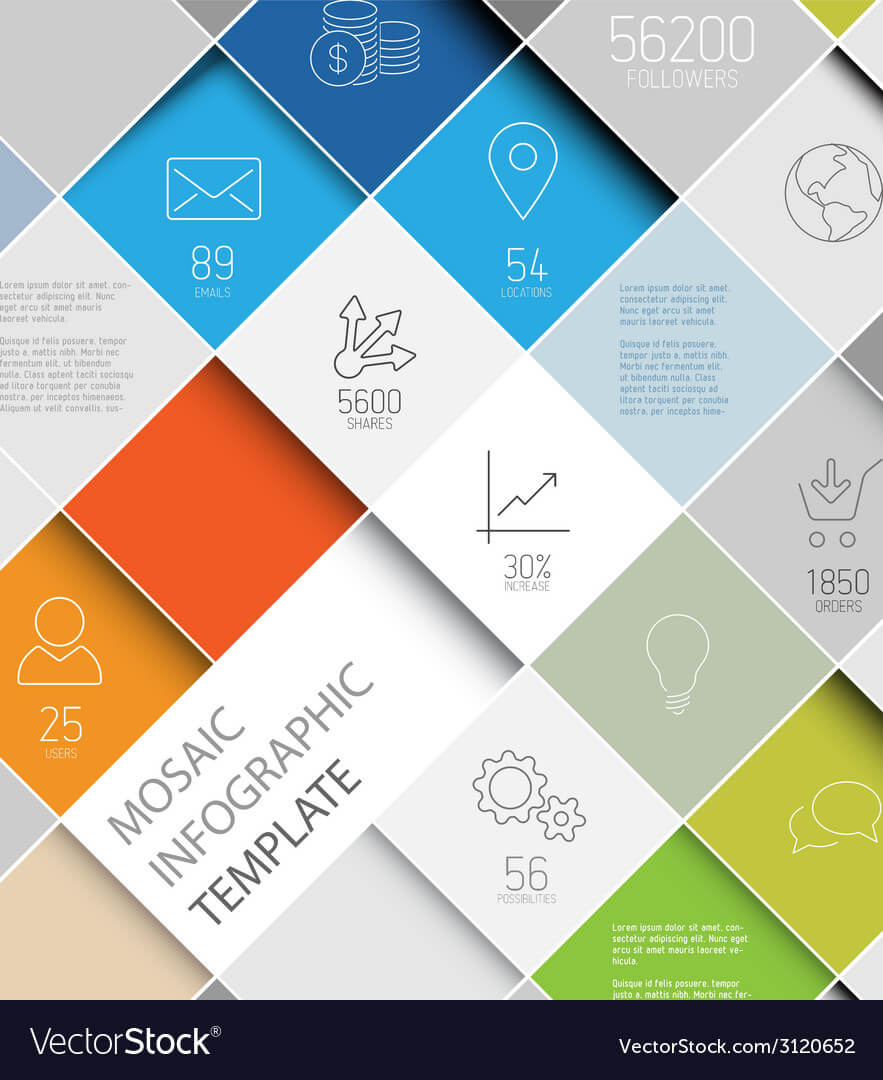Mosaic Infographic Template For Adobe Illustrator Infographic Templates