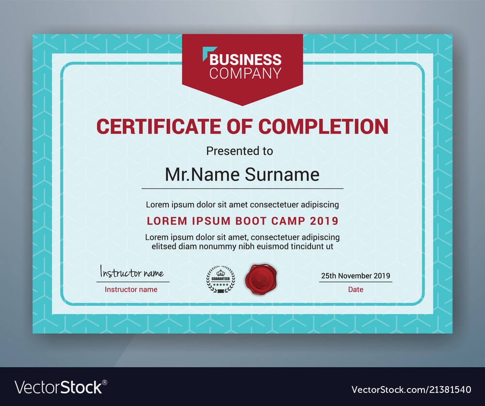 Multipurpose Professional Certificate Template For Boot Camp Certificate Template