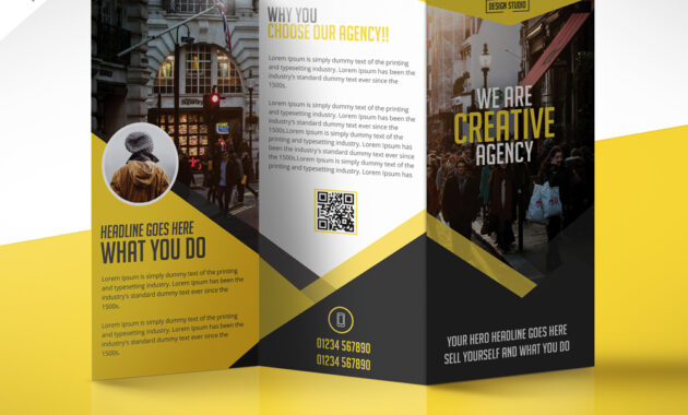 Multipurpose Trifold Business Brochure Free Psd Template inside 3 Fold Brochure Template Free