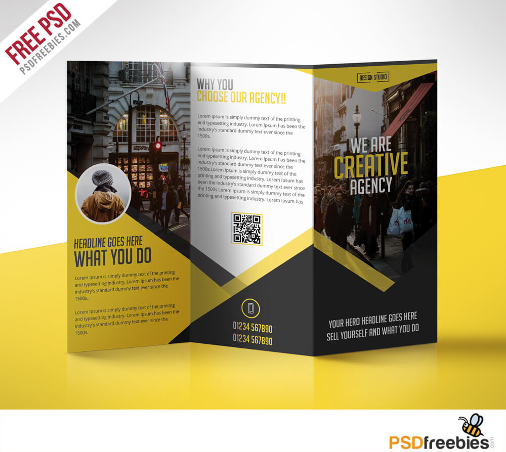 Multipurpose Trifold Business Brochure Free Psd Template Inside Brochure 3 Fold Template Psd