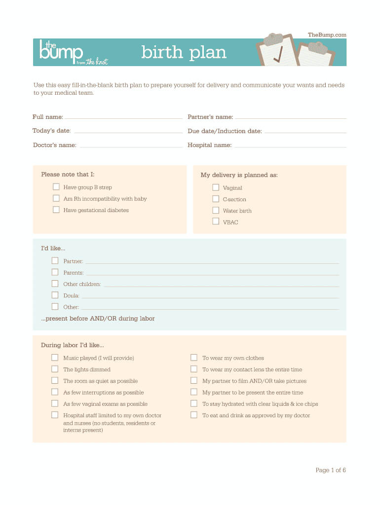 Natural Birth Plan – Colona.rsd7 Inside C Section Birth Plan Template