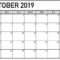 October 2019 Calendar Printable Word Template – Latest Intended For Blank Calander Template