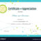 Of Appreciation – Colona.rsd7 Within Certificate Of Appreciation Template Doc