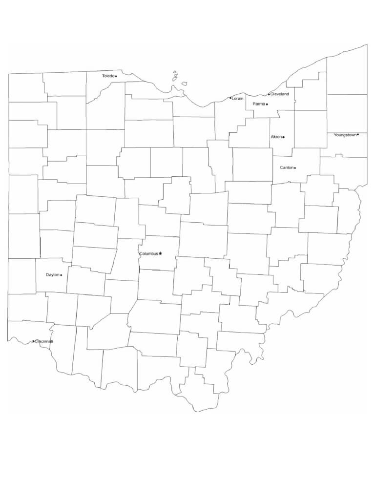 Ohio Map Template – 8 Free Templates In Pdf, Word, Excel Pertaining To Blank City Map Template