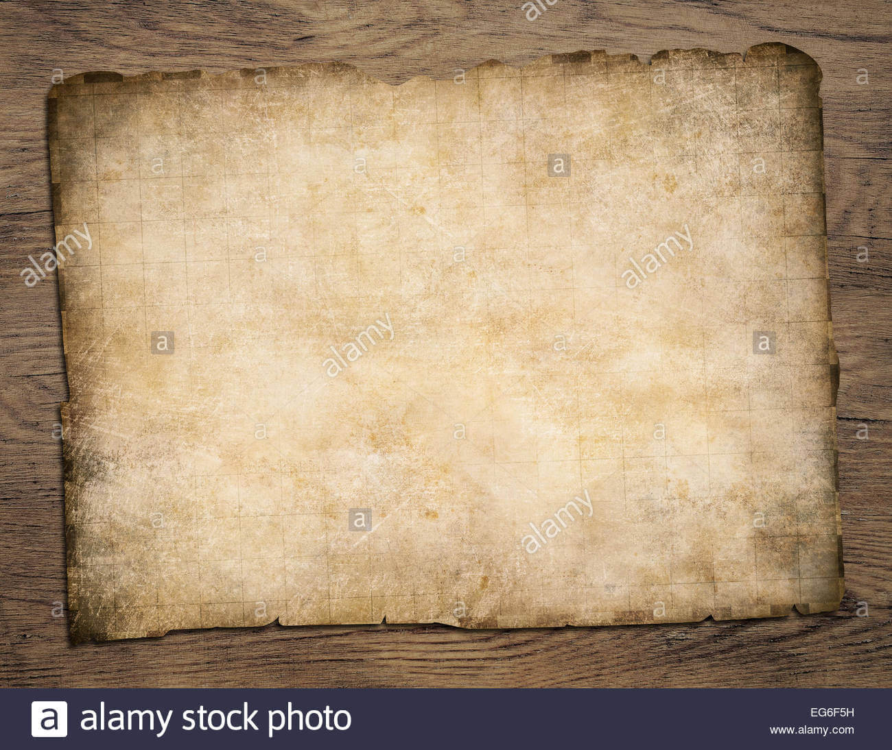 Old Blank Parchment Treasure Map On Wooden Table Stock Photo With Blank Pirate Map Template