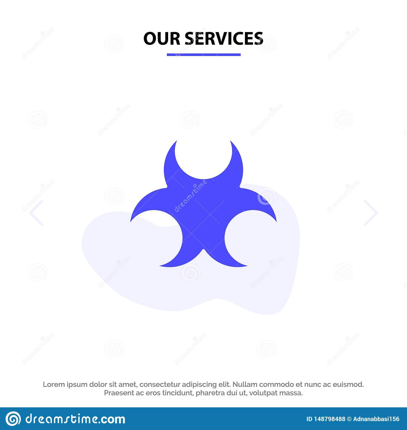 Our Services Bio, Hazard, Sign, Science Solid Glyph Icon Web In Bio Card Template