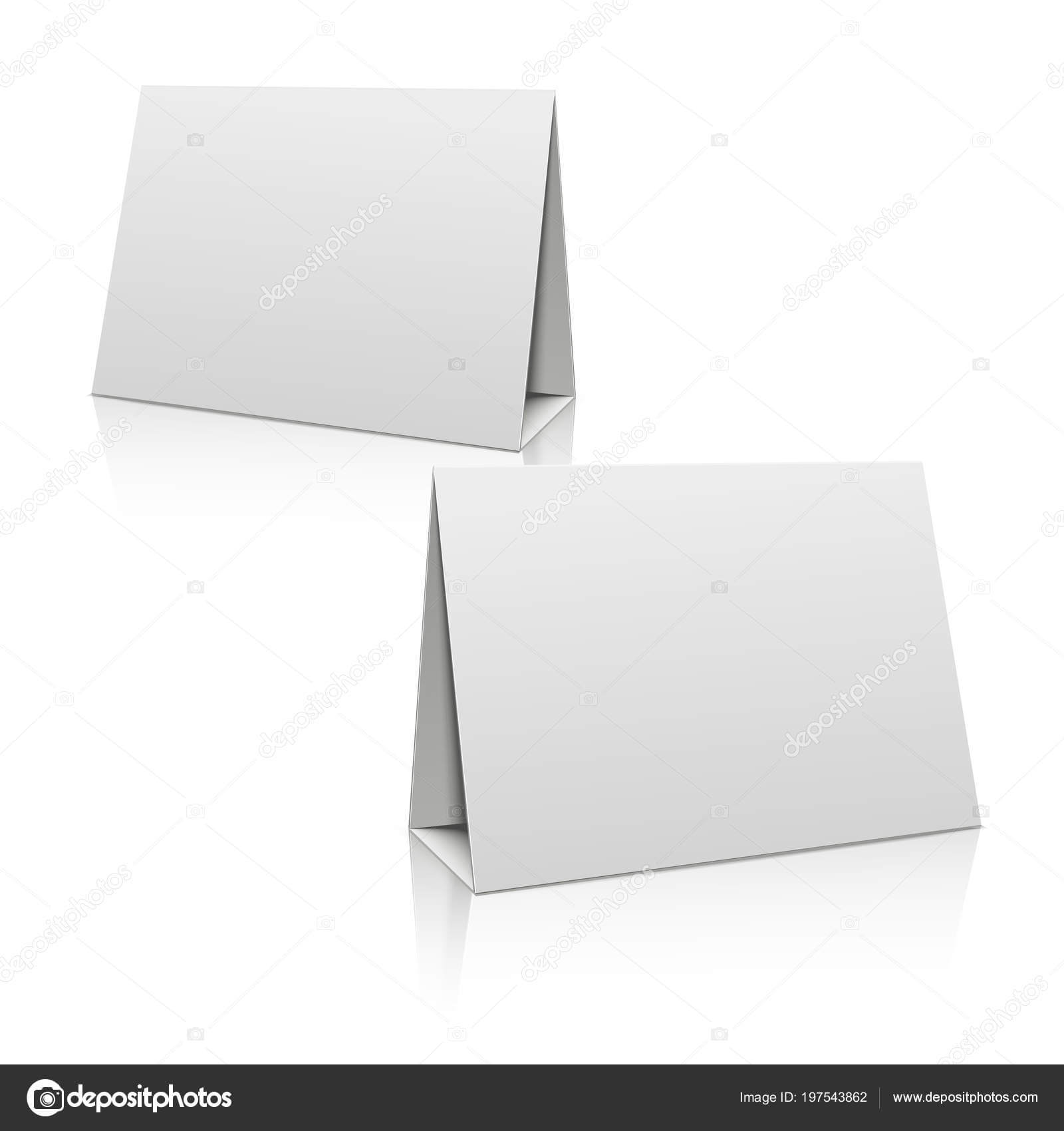 Paper Stand Template | Blank White Paper Stand Table Holder With Card Stand Template