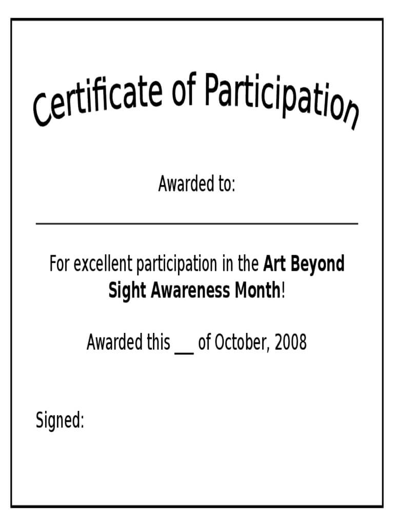 Participation Certificate – 6 Free Templates In Pdf, Word In Certificate Of Participation Template Doc