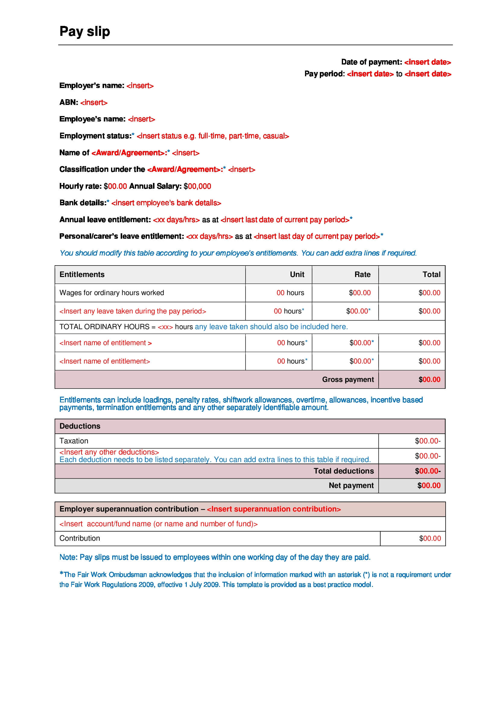 Payslip Templates | 28+ Free Printable Excel & Word Formats Inside Blank Payslip Template